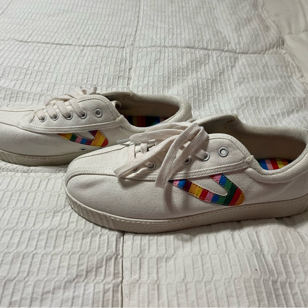 Tretorn Nylite White Rainbow Sneakers Canvas Women’s Size US 7.5